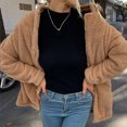 thumbnail image 4 of Puntoco Chaqueta de lana de doble cara de manga larga de color sólido para mujer e invierno Puntoco Puntoco-1, 4 of 7