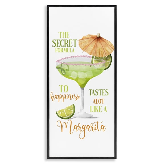 Stupell Industries Eclectic Fun Margarita Expression Black Framed Giclee Art, 10 x 24, by Deane Beesley