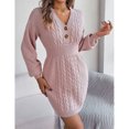 thumbnail image 4 of Sweater for Women Lantern Sleeve Sweater Dress Casual Pullover Cable Knitted Sweaters Alsol Lamesa, 4 of 6