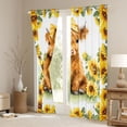 thumbnail image 3 of jejeloiu Cute Highland Cow Black Out Curtains,Yellow Sunflower Blossom Curtains Pack of 2 (42x63 Each) For Girls Teens, 3 of 6