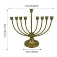thumbnail image 2 of Traditional Hanukkah Menorah 9 Branch - Gold Metal Chanukah Menorahs Candle Holder, Small Hanukkiah for Festival of Lights Party, Jewish Holiday Gift & Home Decor, 9.06 x 7.87 x 3.54 Inch, 2 of 6