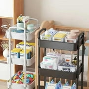 Cowin 3-Tier Metal Rolling Storage Cart Shelves Rolling Utility Cart Organizer Cart Movable Storage Organizer Bathroom Kitchen Office Workshop White