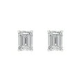 thumbnail image 3 of 1.32 Ct Emerald Cut Studs Clear Moissanite 18K White Solid Solid Gold Everyday Dainty Earrings Screw Back, 3 of 7