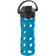 thumbnail image 2 of Lifefactory Botella de agua de vidrio de 16 onzas con tapa abatible activa y funda protectora de silicona Teal Lake, 2 of 5