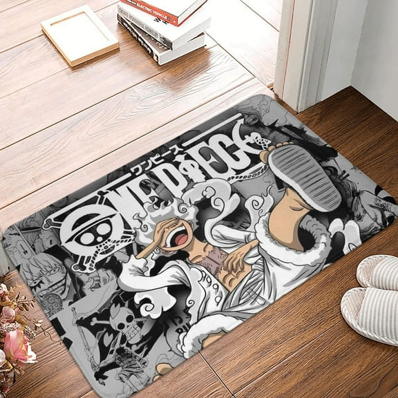 Welcome Mat Indoor Entrance Doormat One Piece Luffy Front Porch Door Mat Home Decorative Non-slip Absorbent 24x16 Inch