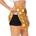 thumbnail image 3 of Lsque Orange And White Polka Dot Printed Women's Running Shorts with Liner Pockets,Elastic Quick Dry Workout Athletic Gym Yoga Shorts,Womens High Waist Shorts-XX-Large, 3 of 9