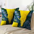 thumbnail image 3 of LALILO Throw Pillow Covers Yellow Like Gun Palm Tropical Leaves Cushion Cover 18" x 18", 2 Pack, 3 of 6