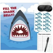 PARTYLOUD Shark Party Games, Pin The Fish on The Shark, Baby Shark Party Games Party Birthday Party Fun Games Supplies Decorations Decor for Kids Families Adult Groups EH6