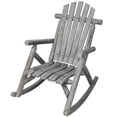 thumbnail image 4 of Light Gray Wooden Rocking Chair - Ergonomic Patio Rocker for Yard, Porch & Garden - Durable Fir Wood Outdoor Seating with Smooth Finish - Supports 330lbs, 4 of 14