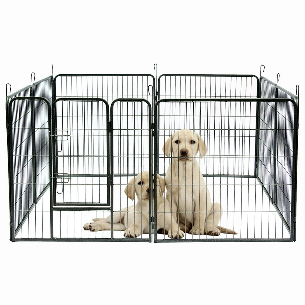 SUNCOO Dog Pen, 8/16 Panels 24/32/40 in Heavy Duty Folding Large Metal