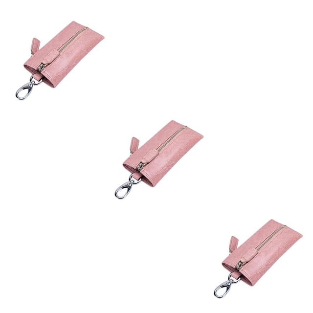 Cartera de cuero Sonducket para llaves monedero organizadora color rosa