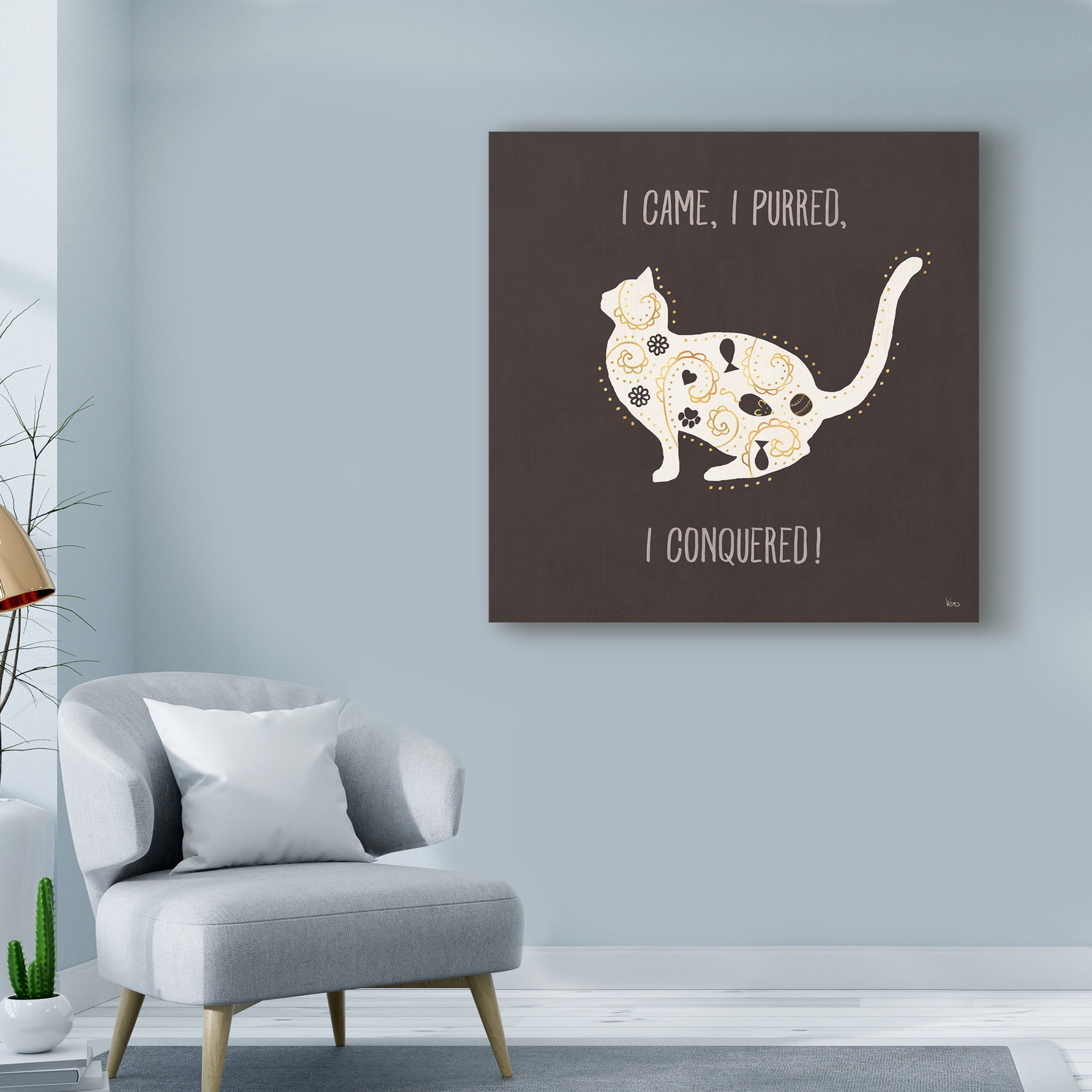 Trademark Fine Art 'Otomi Cats V Dark Neutral' Canvas Art by Veronique Charron