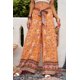 thumbnail image 2 of ABPHQTO Pantalones palazzo de pierna ancha boho naranja para mujer, 2 of 5