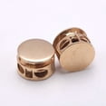 thumbnail image 4 of Double Hole Round Metal Drawstring Cord Lock, Spring Loaded Stopper Fastener For Hat Coat Hoodie, Adjustable Slider Toggle For Camping Bag, Gold 1x1cm, 4 of 5