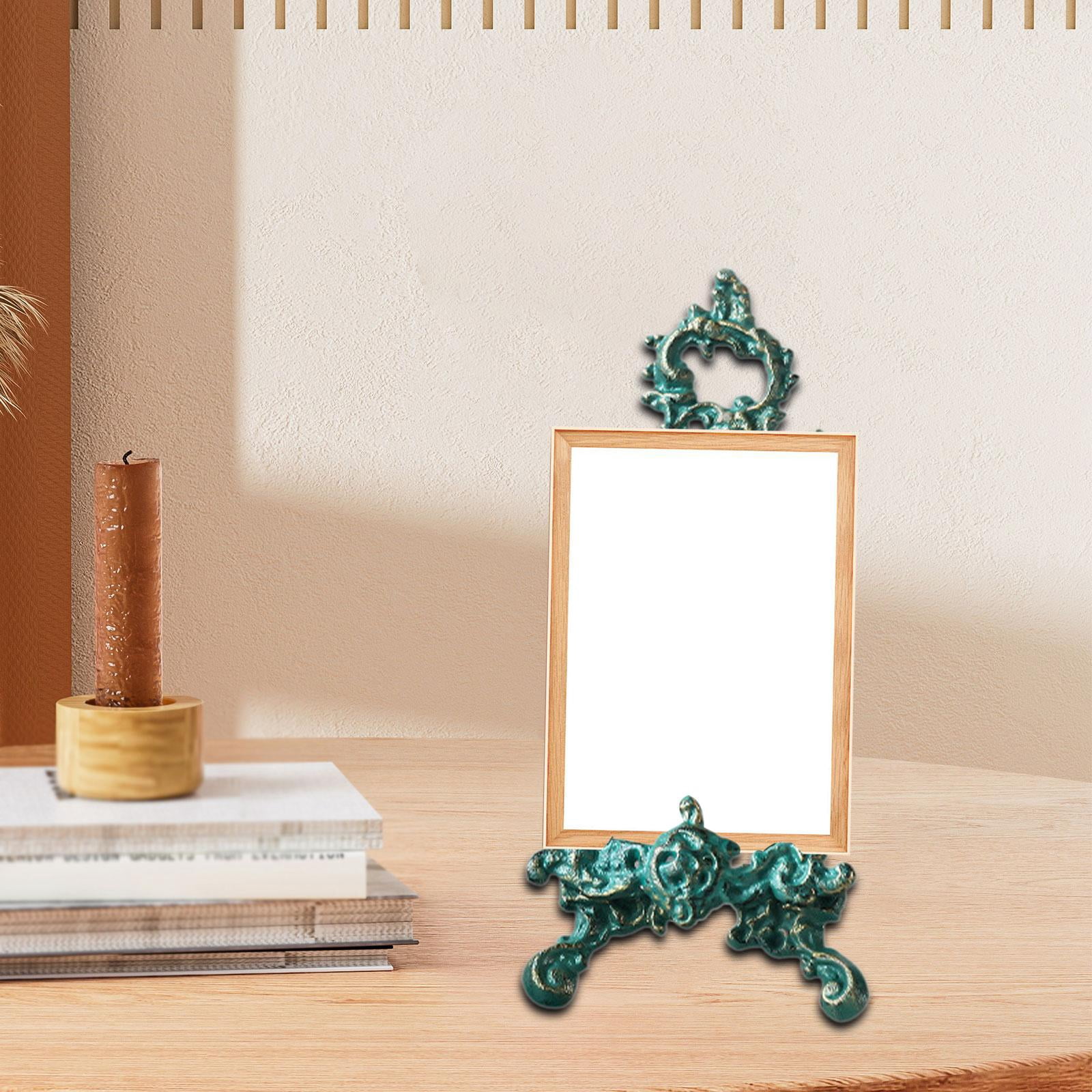 Display Stand Metal Easel Stand Decorative Blue Design for Collectibles Photos Books Ornaments