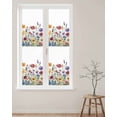 thumbnail image 2 of Window Privacy Film Colorful Botanical Floral Stained Glass Window Film Decorative Sun Block Window Cover Spring Wildflowers Window Clings Static Adhesive Sticker for Bathroom 23.6"x78.7", 2 of 7