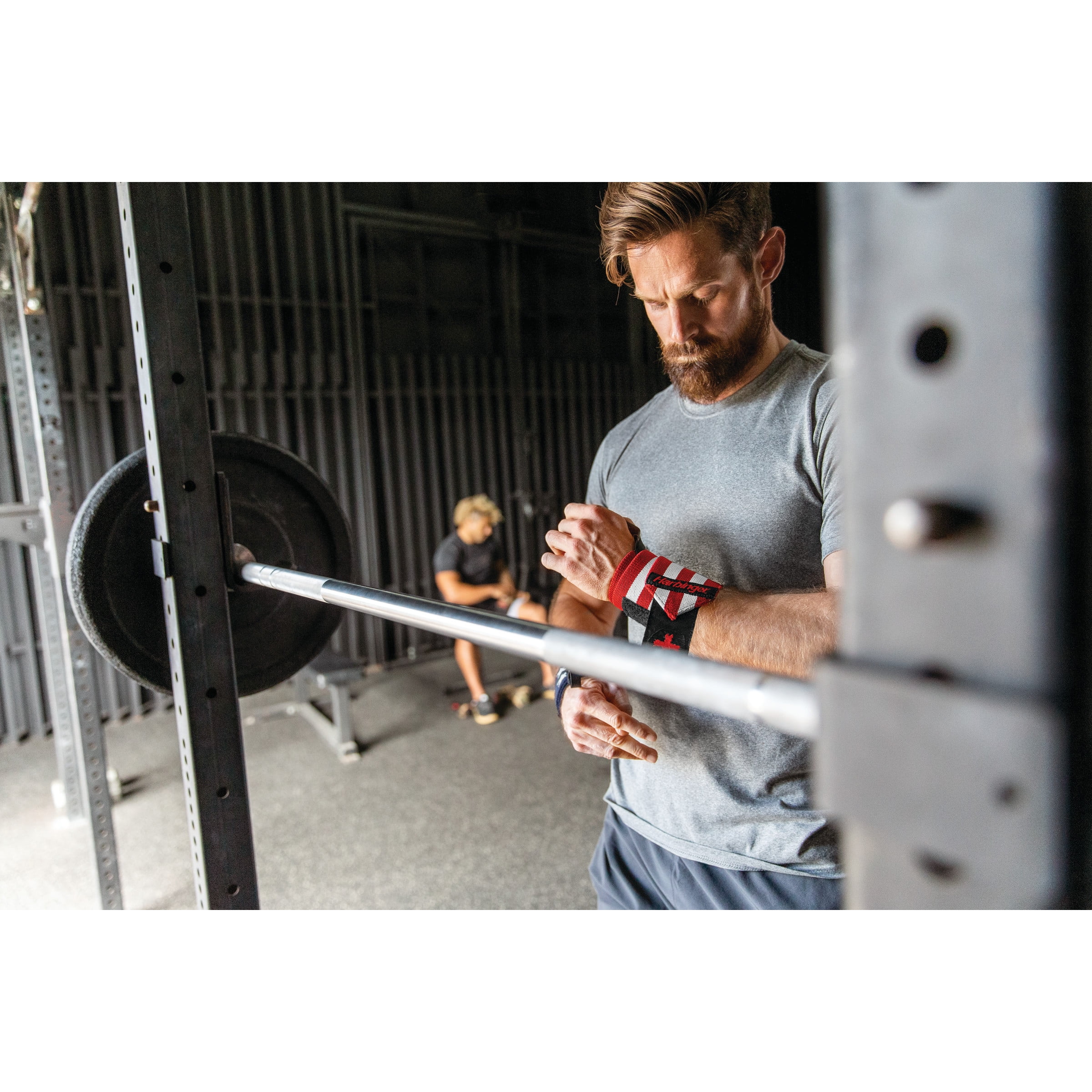 Harbinger Red Line Weightlifting Wrist Wraps, 18" Flag