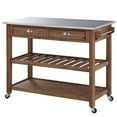 thumbnail image 2 of Boraam Sonoma 35.75in. H Wood Kitchen Cart with Stainless Steel Top - Barnwood Wire-Brush Finish, 2 of 7
