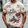 thumbnail image 4 of Xneal 911 25th Anniversary T-Shirt Short Sleeve Print Casual Never Forget 911 Multicolor Shirts for Men Size M, 4 of 5
