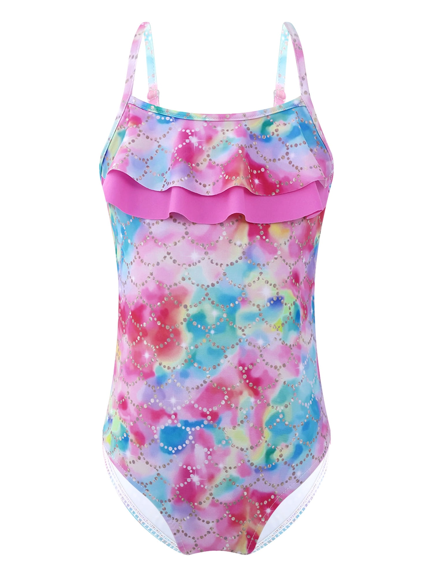 iiniim Kids Girls One Piece Swimsuit Mermaid Beach Swimwear Ruffle