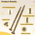 thumbnail image 3 of Deck Screws (#9x3") 65Pcs, Carbon Steel Wood Screw Decking Screws with T25 Torx Drive Head - for Wood Fence, Table, Chairs, Black, 3 of 7