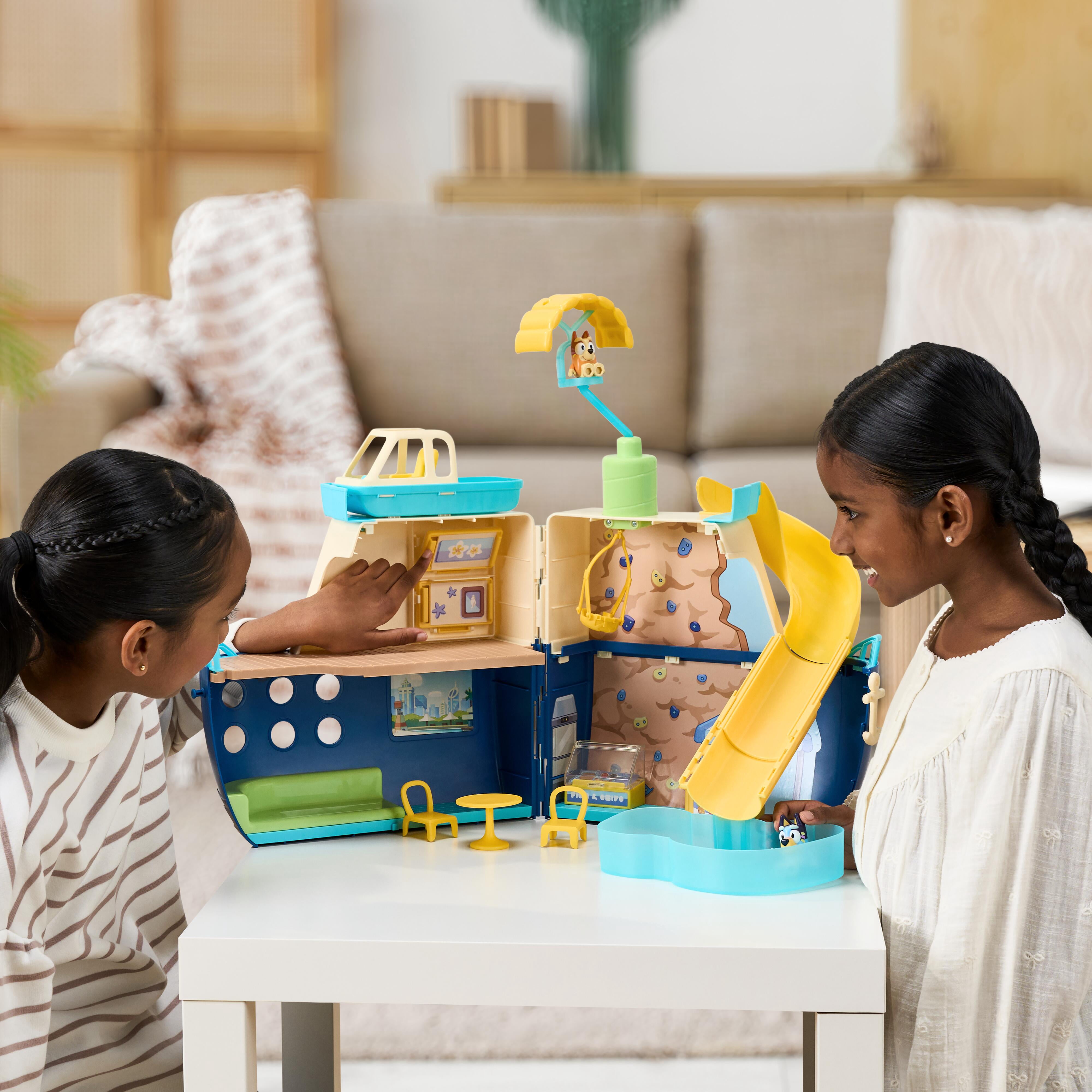Bluey Cruise Ship Playset, Features 5 Play Areas, 15+ Accessories, Sticker Sheet, & Exclusive Bluey & Bingo Figures , Ages 3+