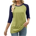 thumbnail image 5 of Dxzfnsa Plus Size Womens Clothing 3/4 Length Sleeve Womens Tops Crew Neck Loose Fit Shirts Pleated Cute Clothes Dressy Casual 2025 Summer Tunics S-5XL, 5 of 5