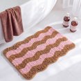thumbnail image 5 of MMJ Bathroom Rugs Wave Pattern Bath Mat 15.7x23.6in Soft Absorbent Non Slip Shower Floor Rug, 5 of 7