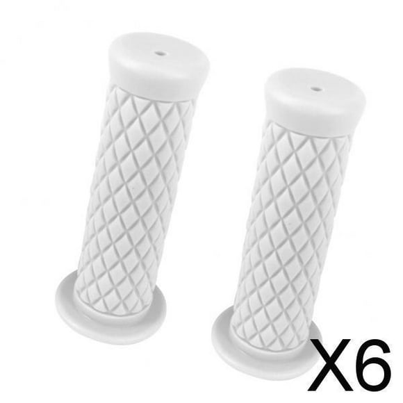Colaxi 5-6pack 2 Pieces Motorcycle Retro Handle Bar Handlebar Grips White 6 Pcs
