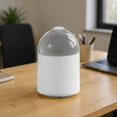 thumbnail image 2 of Small Trash Can with Lid, Mini Trash Can for Bathroom, Office and Bedroom, Small Bathroom Garbage Can with Swing Top, Compact Waste Basket for Desk, Dorm & Home, White - Xuniizn, 2 of 7
