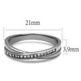 thumbnail image 2 of High polished (no plating) Stainless Steel Ring with Top Grade Crystal in Clear for Women Clear Stone Color Style TK2684 Size 7, 2 of 4