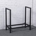 thumbnail image 3 of Industrial Rustic 24" Firewood Log Rack for Home Fireplace Decoration, Indoor/Outdoor Wrought Iron Firewood Holder, Metal Lumber Storage Rack, Black, 3 of 7
