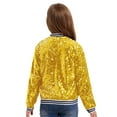 thumbnail image 2 of Yhong Veste de Baseball à Sequins Brillants pour Filles Enfants Manteau Cardigan de Rue Soirée Blazer Formel Or 16, 2 of 7