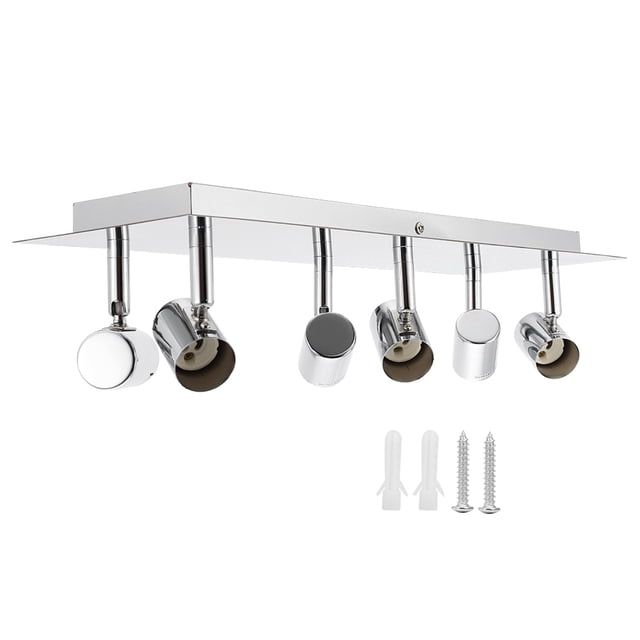 Lámpara empotrada de techo LED GU10 de 6 cabezales y 18 W de 86-265 V para pared y sala de estar
