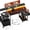 Black, variant on HLDIRECT 55 inch Gaming Desk with Power Outlets & LED Lights, Computer Desk with 3 drawers & Storage Shelves, Gaming Table with Monitor Stand and Foldable Tabletop