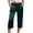 Dark Green, variant on GEWSEY Satin Capri Pants for Women Loose Fit Fashion Solid Trousers Lightweight Drawstring High Waist Casual Cropped Trouser (Coffee, L)
