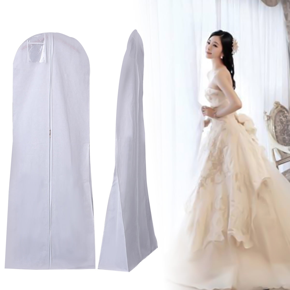 Long Wedding Dress Dust-proof Bag Cover Bridal Gown Clothes Storage Protector 