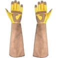 thumbnail image 1 of Guantes de soldadura Guantes de cuero para jardinería, guantes de protección, guantes de soldador, guantes de trabajo de soldadura (tamaño: METRO), 1 of 5