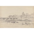 thumbnail image 2 of Henry Edridge 14x11 Black Ornate Wood Framed Double Matted Museum Art Print Titled: The Mint, Pont Des Arts and the Institut De France, Paris (1819), 2 of 5
