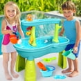 thumbnail image 4 of Beefunni Sand Water Table Toys for Toddlers,2-Tier Rain Pond Activity Sensory Play Table Beach Summer Outdoor Toys for Toddlers 1-3, 4 of 8
