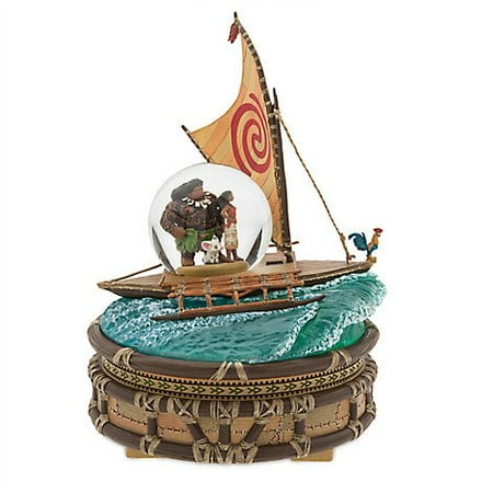 Disney Collectibles - Moana Movie Merchandise Maui Pua Sail Boat Wave Rider Light Up Snowglobe Figure Statue Collector Decor Figurine Disney Animated Cartoon Toy Collectible