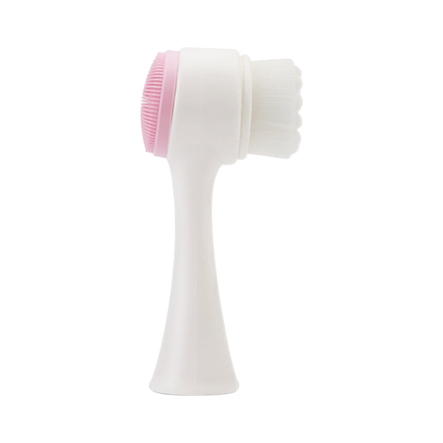 Cepillo de limpieza facial 2 en 1 de doble cara con cerdas suaves de silicona, exfoliante, desmaquillante, limpieza profunda de poros, limpiador facial manual, masajeador facial.