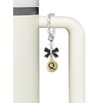 thumbnail image 3 of Delight Jewelry Goldtone Capital Letter - Q - Pebble Disc - Silvertone Black Bow Charm Accessory for Tumblers and Thermal Cups, 3 of 4