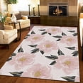 thumbnail image 3 of Light Luxury Girls Room Carpet, Abstract Girly Pink Gold Peony Flower Rugs, Foldable Washable Non-Slip Rubber Backed Durable Sofa Mat For Living Room Bedroom Entryway Hallway Farmhouse 4x5ft, 3 of 6