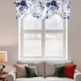 thumbnail image 2 of Blue Floral Art Tie Up Valance Curtains for Windows, Kitchen Curtains Window Treatments, Watercolor Botanical Spring Flowers Short Window Shades Valances for Bedroom Bathroom Cafe 54"x18", 2 of 8