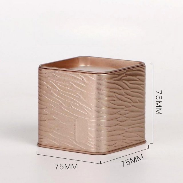 YUANOU Mini Portable Solid Color Square Tin Box Tea Sealed Jar Boxes Jewelry Candy Small Storage Can Coin Earring Headphones Gift Case(Gold)