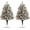 2Pcs Pre-Lit Snow Flocked, variant on OasisCraft 24 Inch Outdoor Christmas Tree 2 Set, Pre-lit Mini Flocked Christmas Tree Artificial Pathway Xmas Tree 50 LED with Red Berries, Pinecones for Porch Holiday Decor, Green