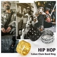 thumbnail image 5 of FindChic Cuban Link Band Rings for Mens Hip Hop Black Rings Size 7 to 12 Engagement Finger Rings for Him Valentine's Day Birthday Gift（Box）, 5 of 10