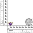 thumbnail image 6 of Gem Stone King 10K Two Tone Gold Purple Amethyst and Lab Grown Diamond Engagement Ring for Women | 3.55 Cttw | Round 10MM | Gemstone February Birthstone | Size 7, 6 of 6