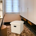 thumbnail image 3 of Reposapiés Otomano de Almacenamiento Plegable, Taburete para , de Centro para Habitación de Niños, Sala de , Dormitorio, Contemporáne Beige Gloria Otomana de almacenamiento plegable, 3 of 9